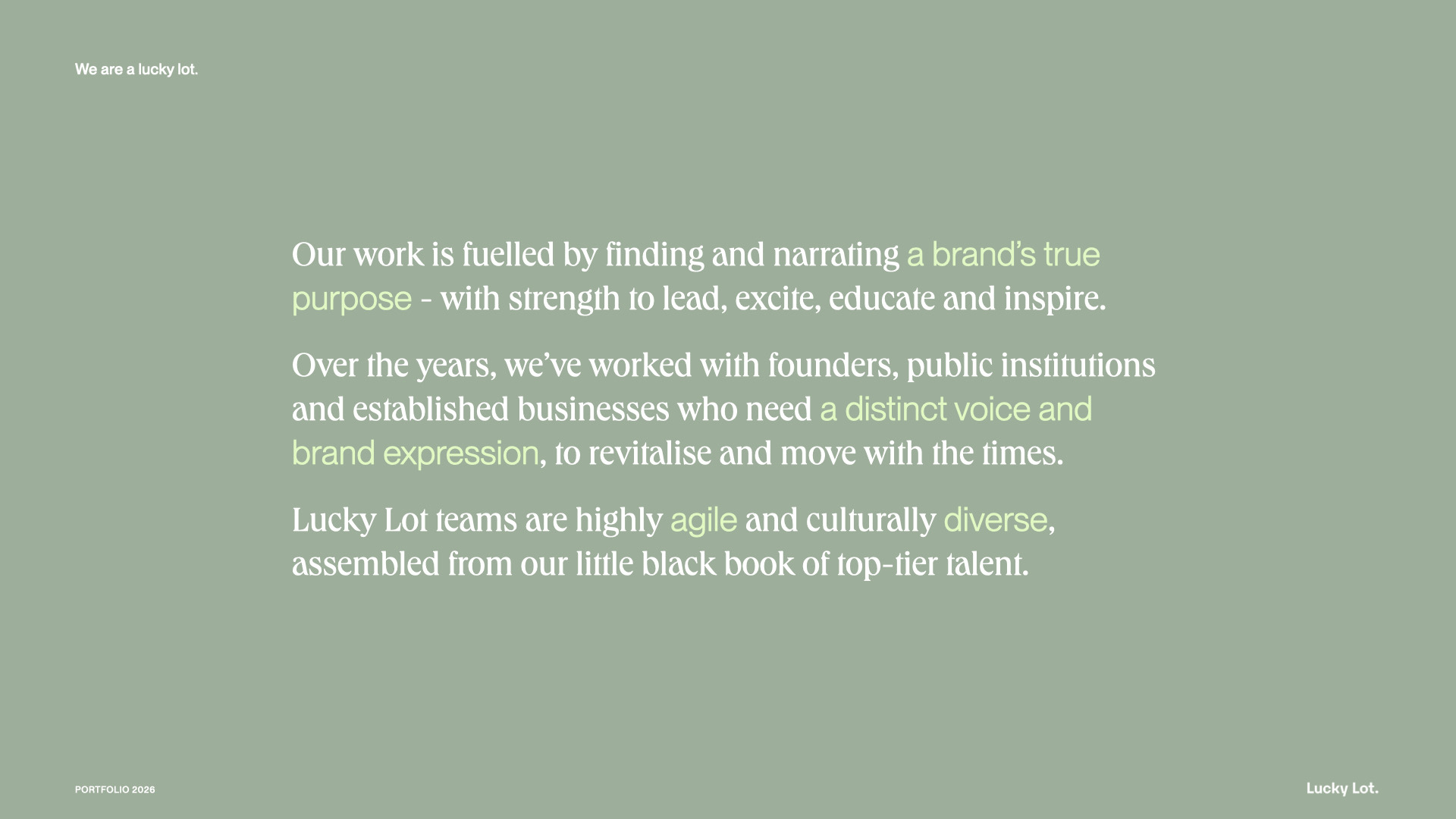 Lucky Lot portfolio — selected work